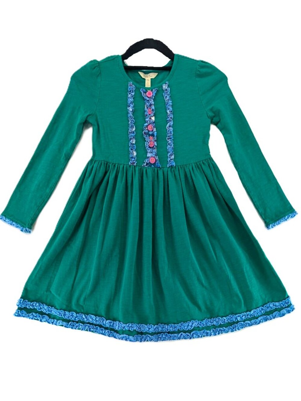 Matilda Jane Dress Girls Size 8 Jersey Knit Ruffles Whimsical Colorful Twirly